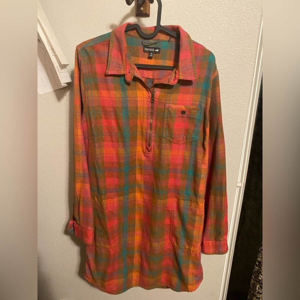 Toad & Co Multicolor Plaid Shirt Dress